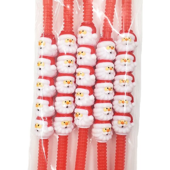 Vintage “Amscan – Holiday Favors” Santa Claus Straws – Set of 5 – NEW - Picture 3 of 4